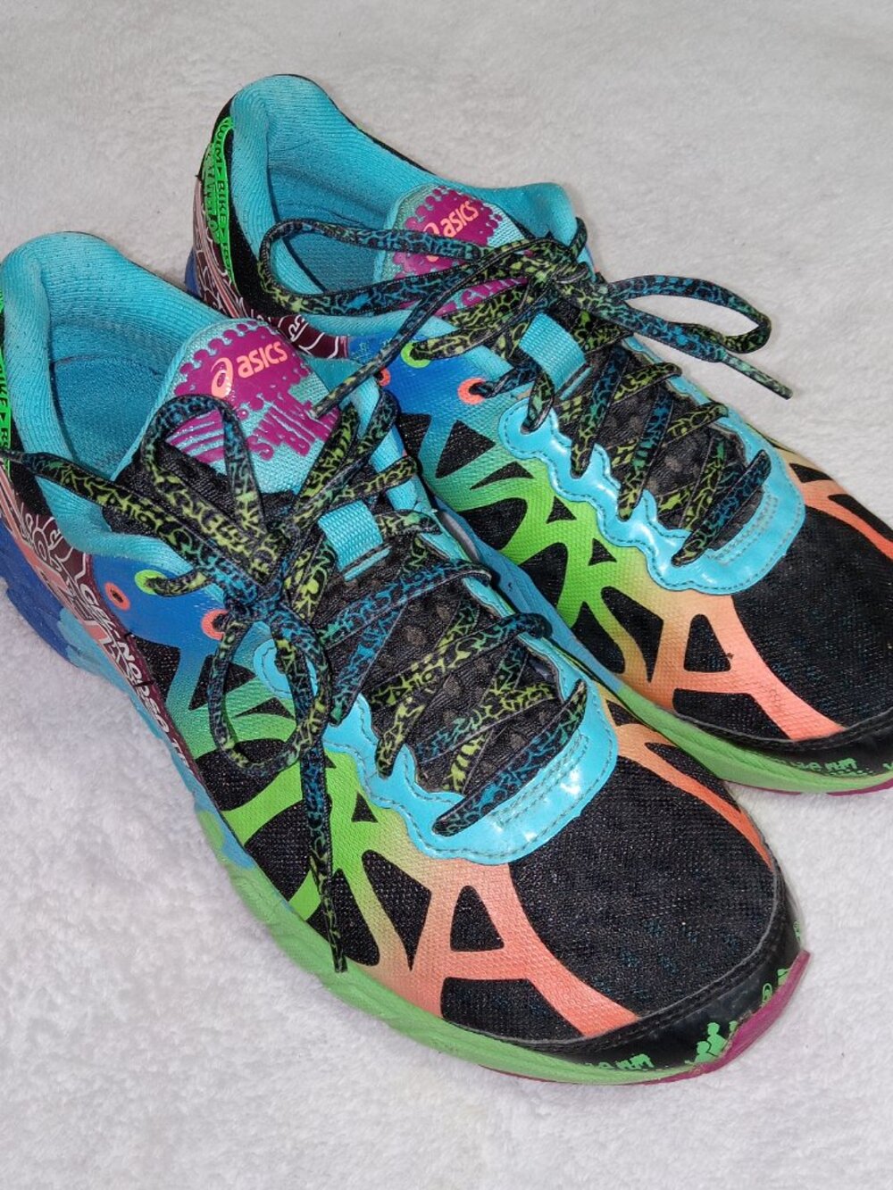 Womens ASICS Gel-Noosa Tri 9 Running Shoes Size 9 Triathlon Black Blue T458N - Picture 3 of 16